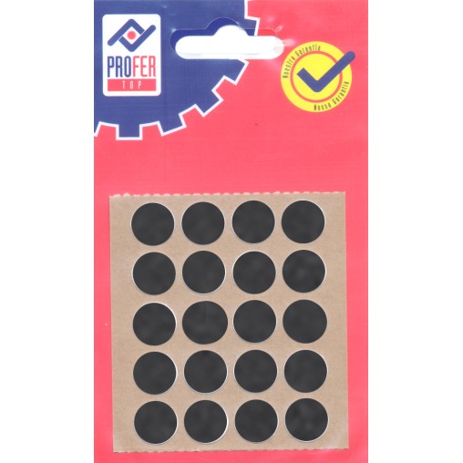 TAPON ADHESIVO NEGRO BL 20 PZ - 13 MM