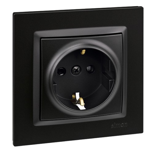 BASE ENCHUFE EMPOTRAR NEGRO - 16 A