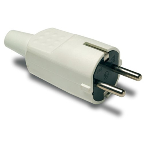 CLAVIJA 2P+T 16A PVC GOMA BLANCA IP20 - 4,8 MM