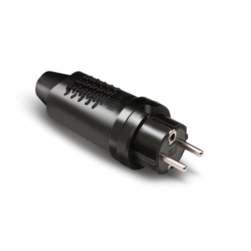 CLAVIJA 2P+T 16A GOMA NEGRO IP44 - 16 A