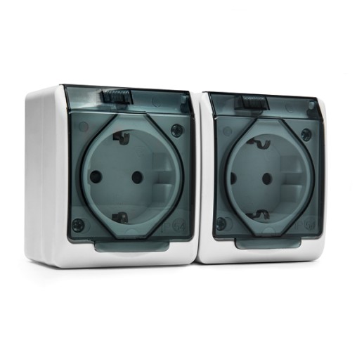 BASE ENCHUFE SUPERFICIE DOBLE IP54 ESTANCO - 16 A