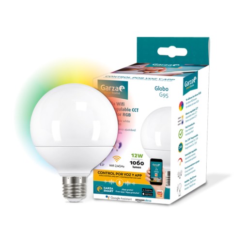 LAMPARA LED WIFI E27 RGB GLOBO REGU 1060LM - 12 W