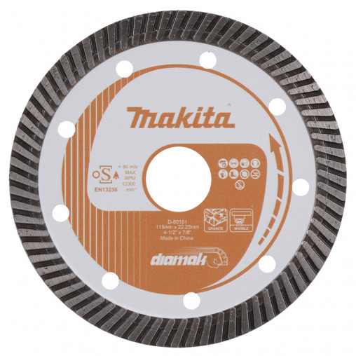 D-80151 Disco de diamante 115 x 22,23 mm, Banda Turbo