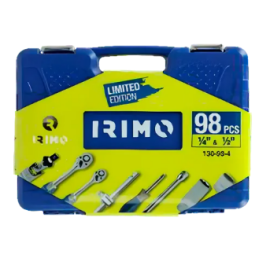 Juego de vasos de 98 piezas de 1/4" y 1/2" Irimo