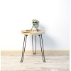 MESA AUXILIAR ACERO MADERA - 40X48 CM