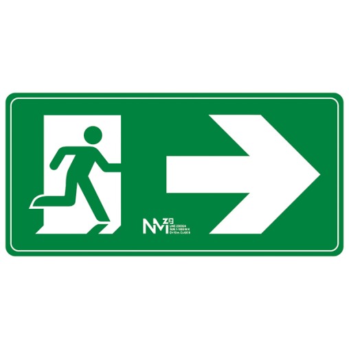 SEÑAL EVACUACIÓN FLECHA DERECHA PVC CLASE B - 100X40X120