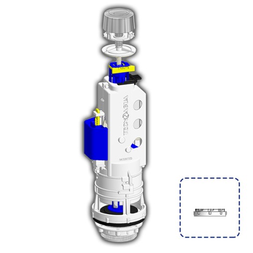 DESCARGADOR CISTERNA DOBLE DESCARGA PULSADOR - 100X40X120