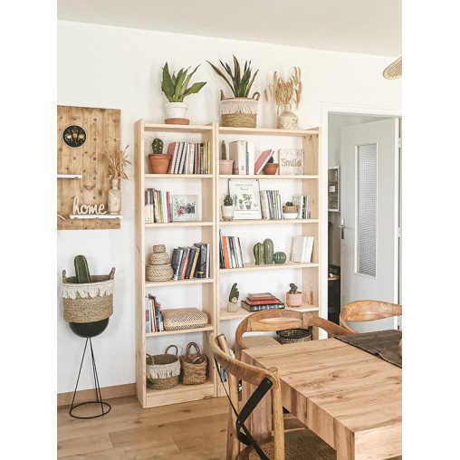 ESTANTERIA LIBRERIA GALA 6 BALDAS PINO MACIZO