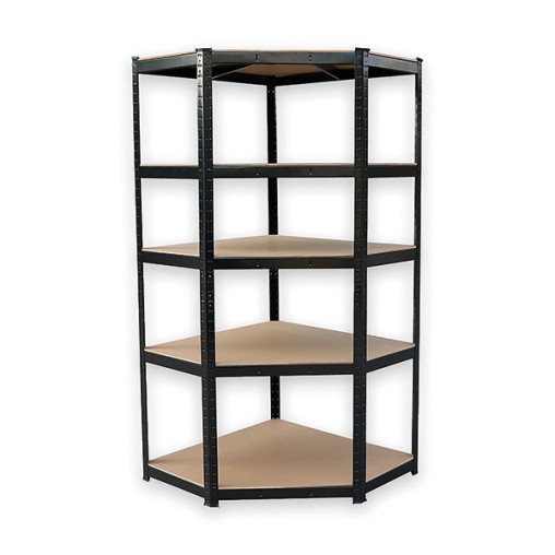  ESTANTERIA ESQUINERA NEGRA 5 BALDAS MODULABLES