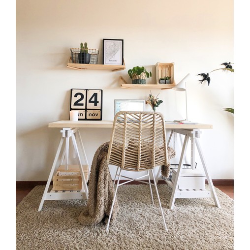 CABALLETE MADERA PINO MACIZO BLANCO