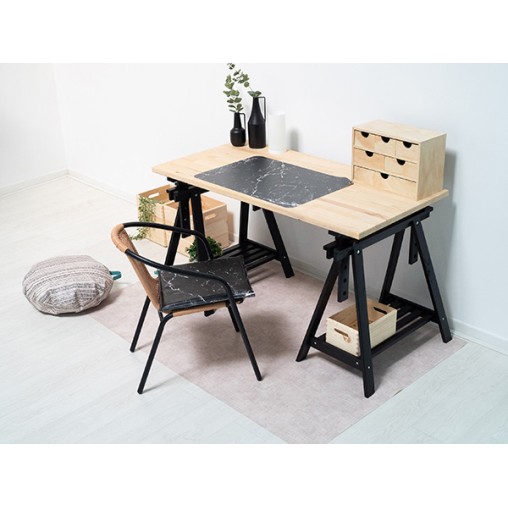 CABALLETE MADERA PINO MACIZO NEGRO