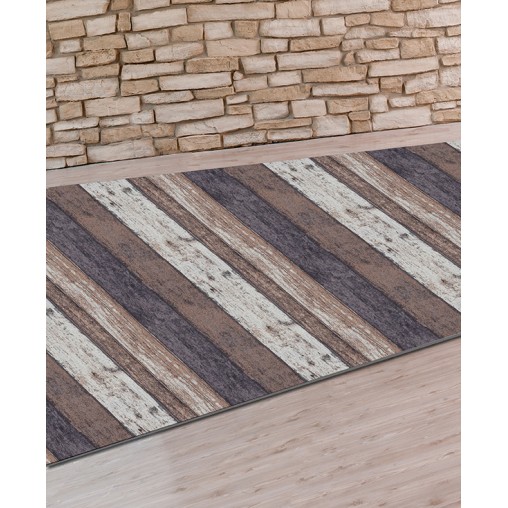 (25 u.) ALFOMBRA PASILLERA TEXTIL MADERA (METRO)