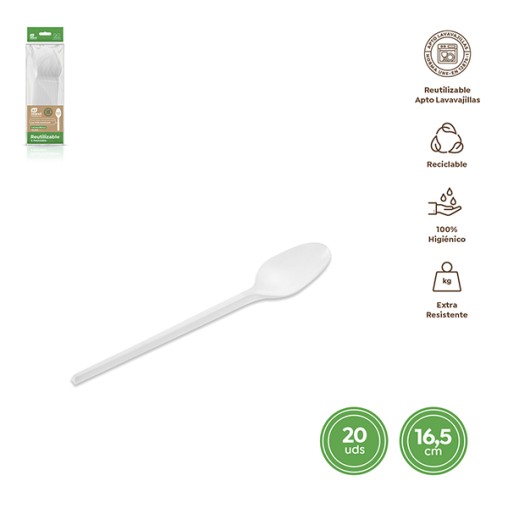  CUCHARA BASICA PS REUT. BLANCA B/20