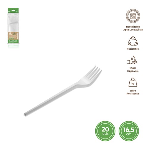  TENEDOR BASICO PS REUT. BLANCA B/20