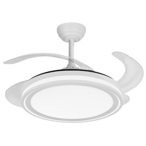 VENTILADOR TECHO C/LUZ 4 ASP RETRACTIL BLANCO