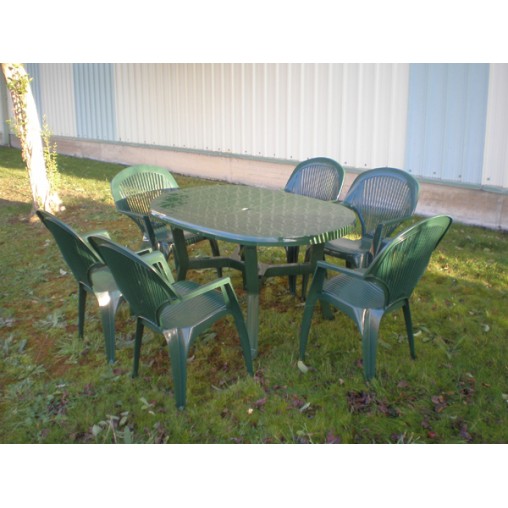 MESA JARDIN OVAL VERDE