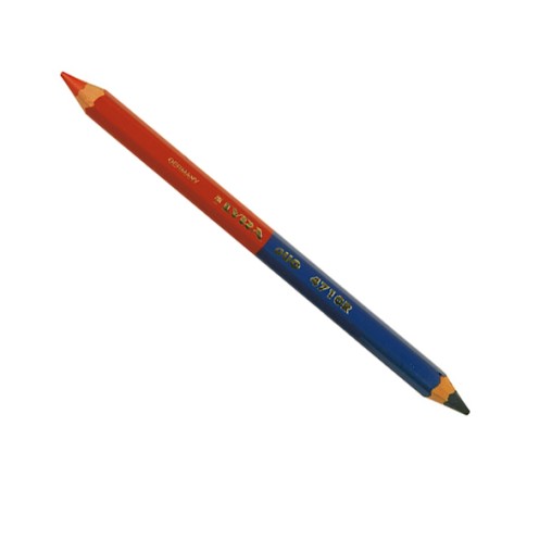 LAPIZ BICOLOR HEXAG AZUL/ROJO - 180 MM