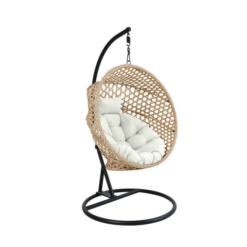 SILLON COLGANTE PLEG NATURAL C/COJIN BEIGE