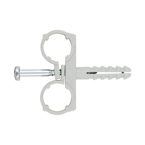 AB-MD Abrazadera multitubo + taco. Doble 20 ( 50 u.)