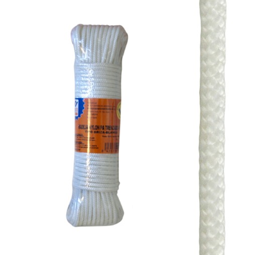 CUERDA NYLON TRENZADO 4 MM BCO