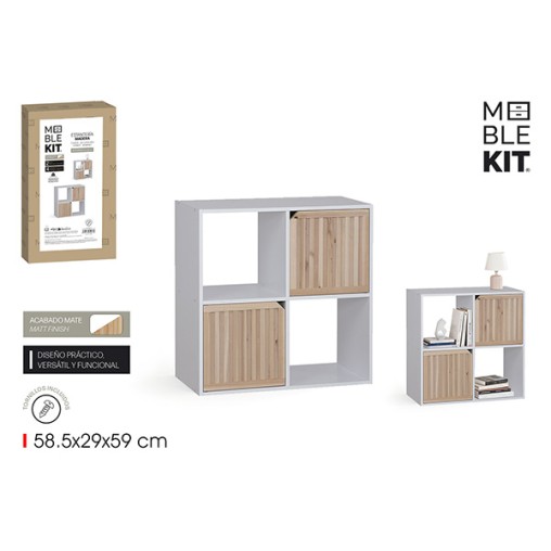 ESTANTERIA 4 CUBOS 2 PUERTAS