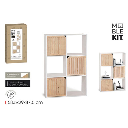 ESTANTERIA 6 CUBOS 3 PUERTAS