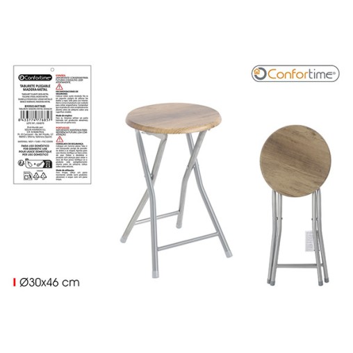 TABURETE MADERA METAL