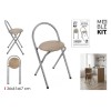 TABURETE C/RESPALDO MADERA METAL