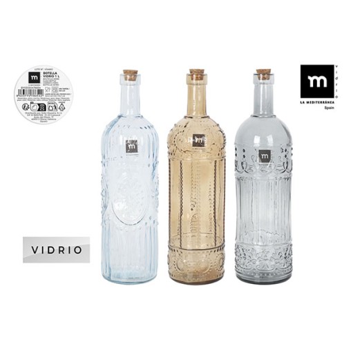 (12 u.) BOTELLA VIDRIO PINTADA SURTIDA