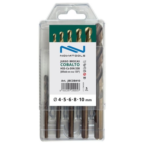Estuche de brocas DIN-338N HSS-Co 4-5-6-8-10 mm