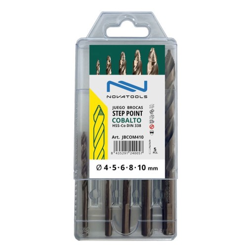 Estuche de brocas Multi Step DIN-338N HSS-Co 4-10 mm