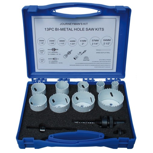 Estuche coronas bimetal instalador 19-64 mm con husillos y adaptadores