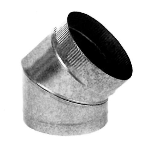 (4 u.)  CODO ESTUFA GALVANIZADO 45 - 130 MM