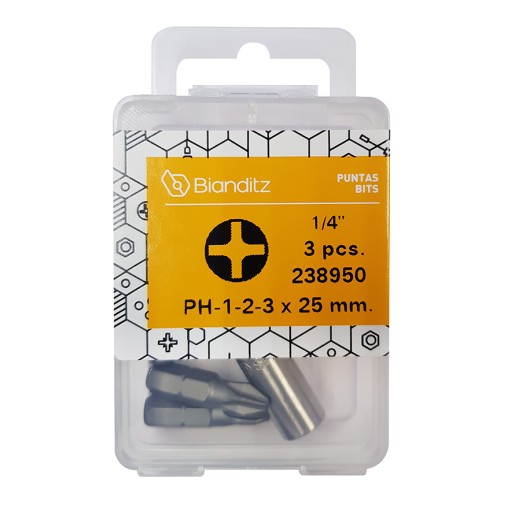 PUNTAS PH 1-2-3X25 MM EX +ADAP - 1/4''
