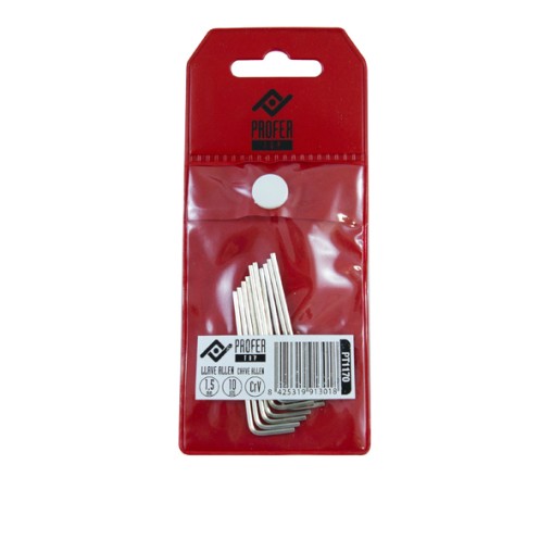 (10 u.)  LLAVE ALLEN HEXAG NIQUELADA - 1,5 MM