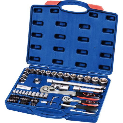 LLAVE VASO JGO 72 PZ +CARRACA - 1/4-1/2''