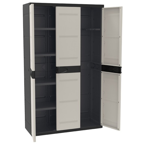 ARMARIO RESINA 3 PUERTAS 4 BAL NGR - 105X44X176