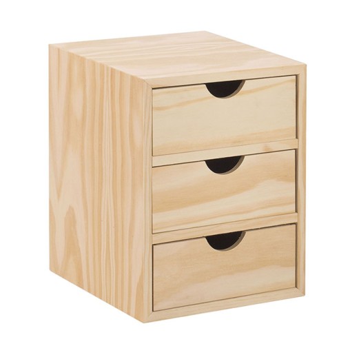 CAJONERA 3X1 PINO S/BARN - 21X20X28CM