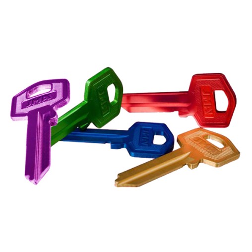 (50 u.)  LLAVE 5 COLORES ALUMINIO