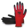 GUANTE POLIESTER LATEX ROJO - T.10