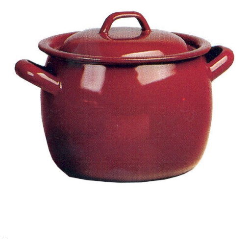 OLLA ABOMBADA ESMALTE MARRON - 32 CM