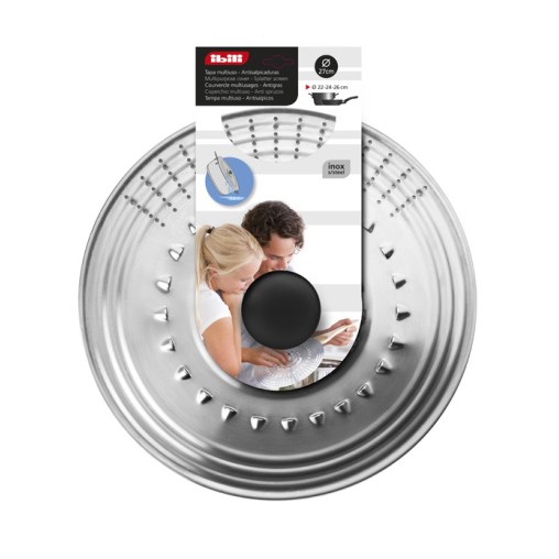 TAPA COCINA INOX C/AGUJEROS - 18-20-22CM