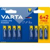 (20 u.) PILA ALCALINA LR03 AAA BL 6+2 LONGLIFE POWER