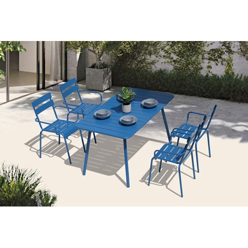 MESA ACERO AZUL LIBIA - 140X80 CM