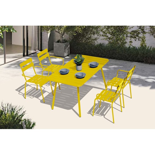 MESA ACERO AMARILLA LIBIA - 140X80 CM