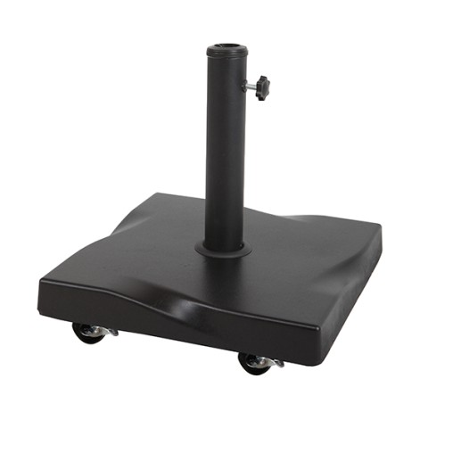 PIE PARASOL CEMENTO C/RUEDAS CUADRADO NEGR - 25 KG