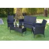 CONJUNTO RATAN NEGRO VITI LEVU - 4 PZAS