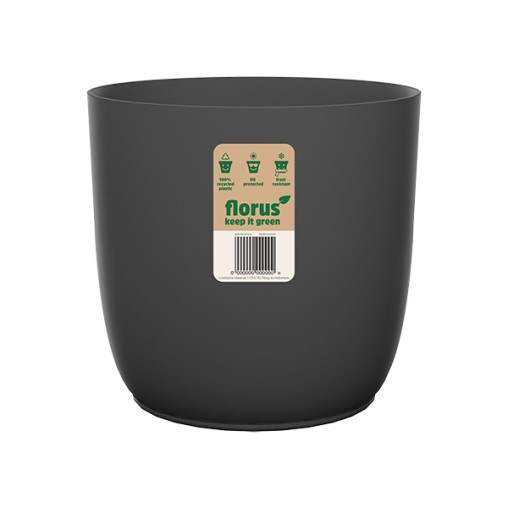 CUBREMACETA INT. FLOW FLOWERPOT ANTRACITA - 18 CM