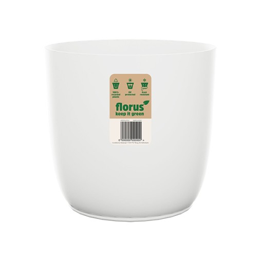 CUBREMACETA INT. FLOW FLOWERPOT BLANCO - 18 CM