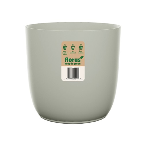 CUBREMACETA INT. FLOW FLOWERPOT GRIS - 18 CM